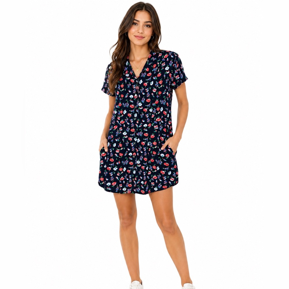 Vintage Y2K 90s Floral Shirtdress Medium The Limited Cottagecore Retro Light